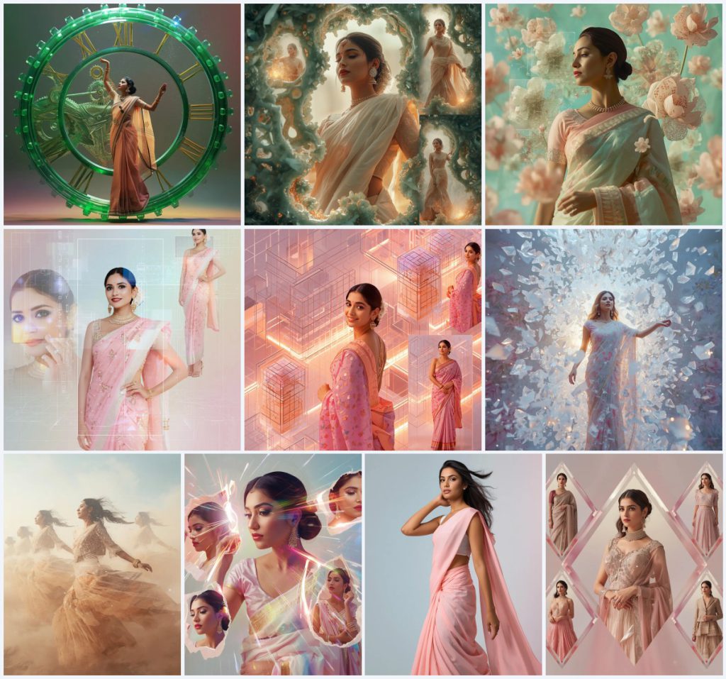 Best 10 Silk Saree AI Image Prompts for Rich Texture and Opulence
